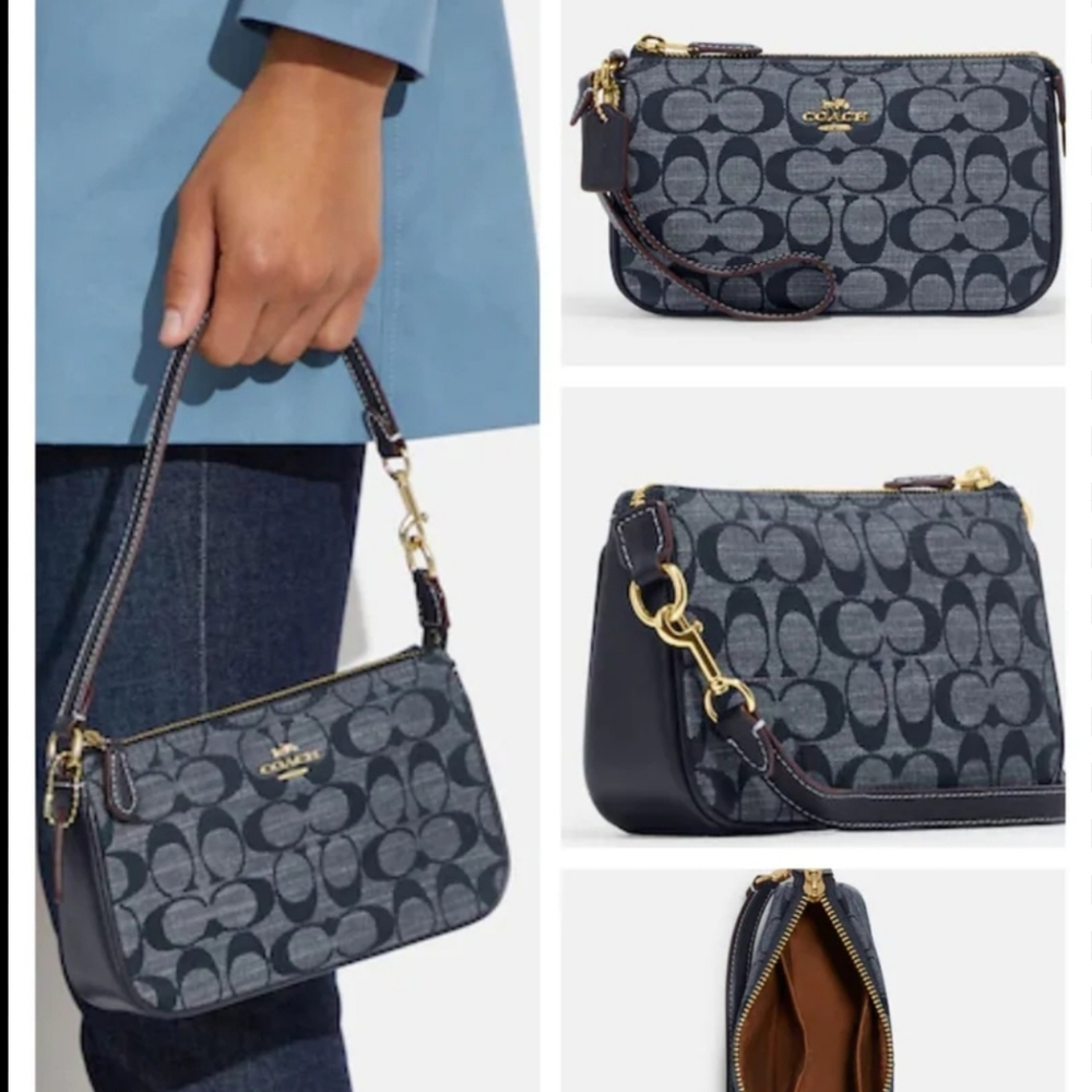 New! Nolita 19 in Signature Canvas in gold Denim/Midnight Navy